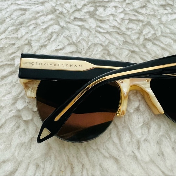 Victoria Beckham CAT 3 VBS91 C8 E Green Lens Beige Marble Sunglasses main image 11